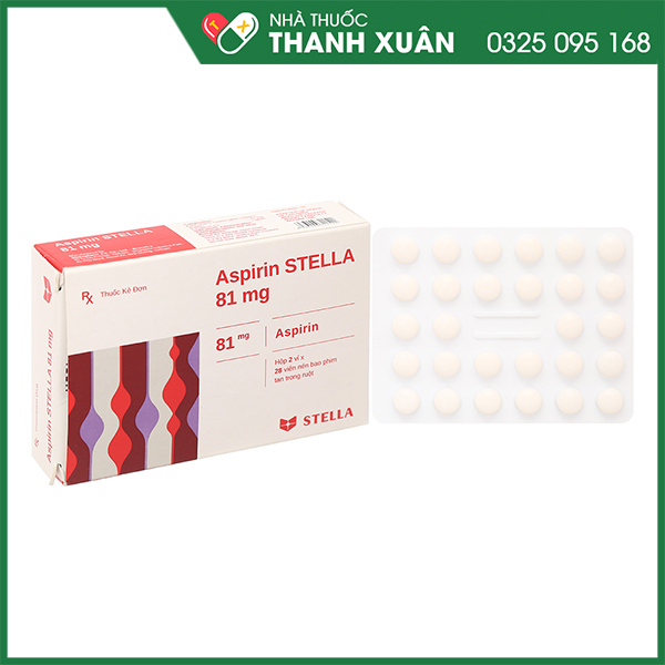Aspirin Stella 81mg dự phòng đột quỵ, nhồi máu cơ tim